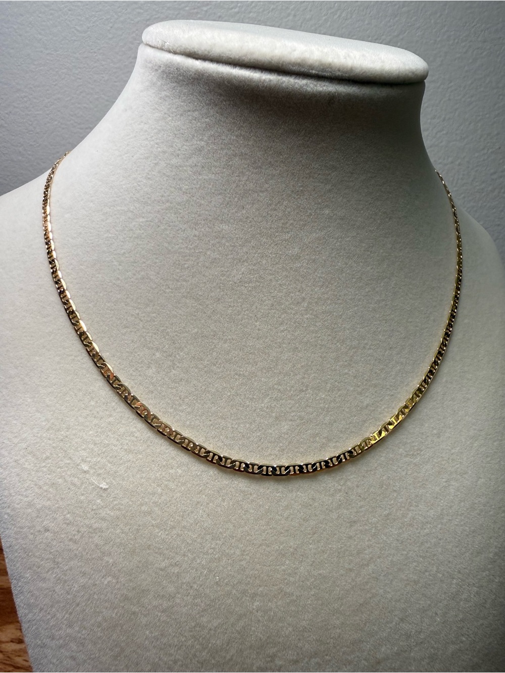Classic Mariner 18k gold filled, 16 inch, Women's Flat Chain Necklace